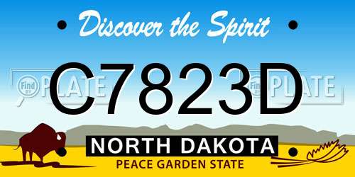 C7823D North Dakota License Plate