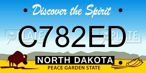 C782ED North Dakota License Plate