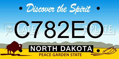 C782EO North Dakota License Plate