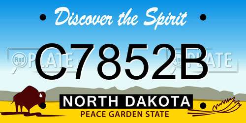C7852B North Dakota License Plate