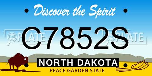 C7852S North Dakota License Plate