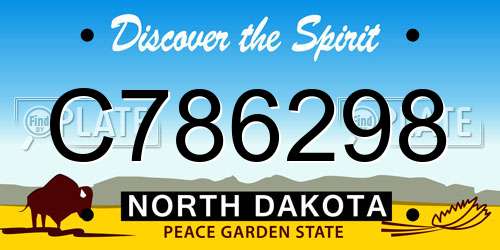C786298 North Dakota License Plate