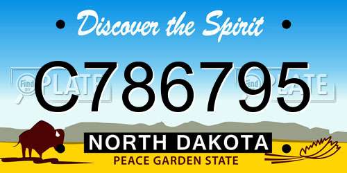 C786795 North Dakota License Plate