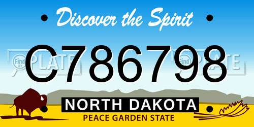 C786798 North Dakota License Plate