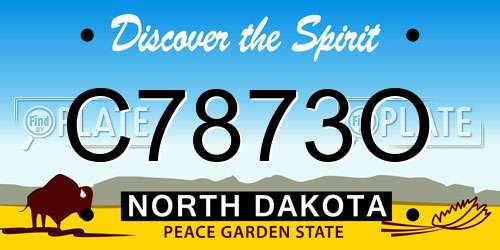 C7873O North Dakota License Plate