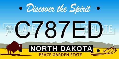 C787ED North Dakota License Plate