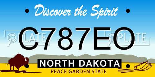C787EO North Dakota License Plate