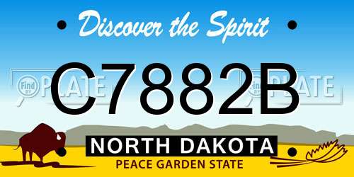 C7882B North Dakota License Plate