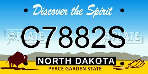 C7882S North Dakota License Plate