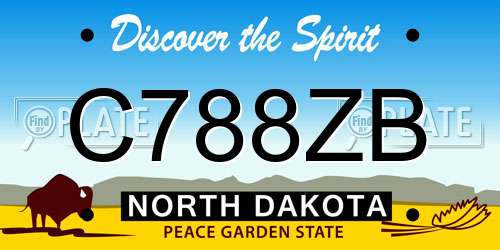 C788ZB North Dakota License Plate