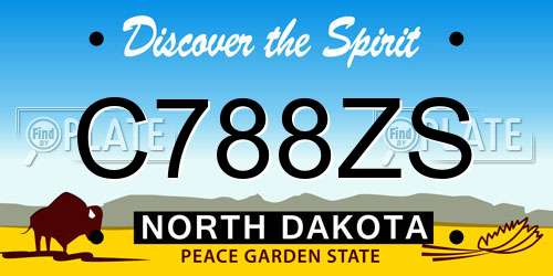 C788ZS North Dakota License Plate