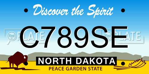 C789SE North Dakota License Plate