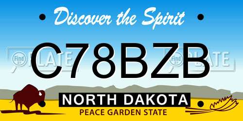 C78BZB North Dakota License Plate