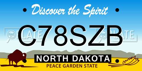 C78SZB North Dakota License Plate