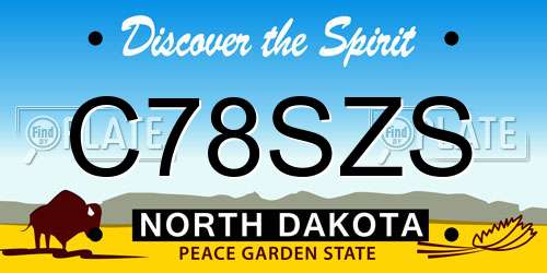 C78SZS North Dakota License Plate