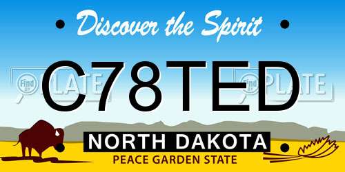 C78TED North Dakota License Plate