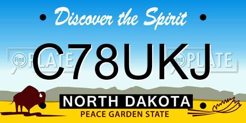 C78UKJ North Dakota License Plate