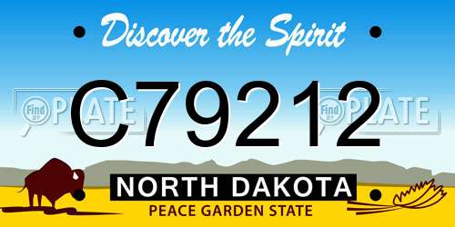 C79212 North Dakota License Plate