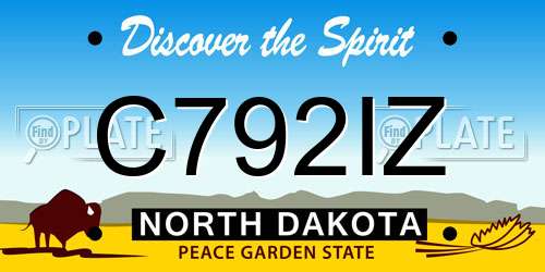 C792IZ North Dakota License Plate