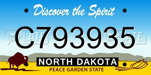 C793935 North Dakota License Plate