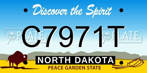 C7971T North Dakota License Plate