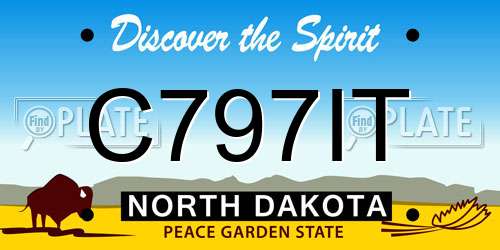 C797IT North Dakota License Plate