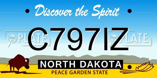 C797IZ North Dakota License Plate