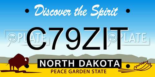 C79ZIT North Dakota License Plate