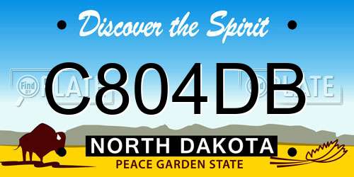 C804DB North Dakota License Plate