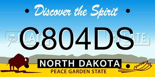 C804DS North Dakota License Plate