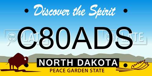 C80ADS North Dakota License Plate