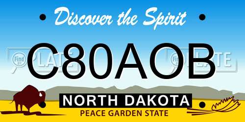 C80AOB North Dakota License Plate