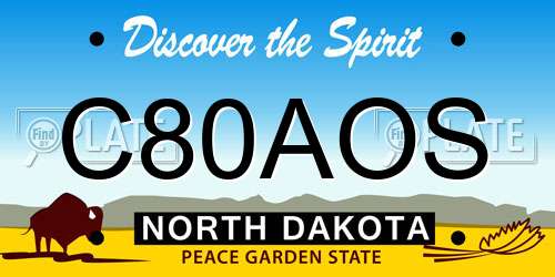 C80AOS North Dakota License Plate