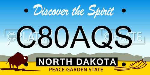 C80AQS North Dakota License Plate