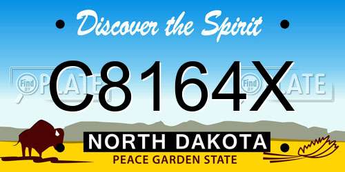C8164X North Dakota License Plate