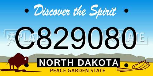 C829080 North Dakota License Plate