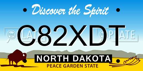 C82XDT North Dakota License Plate