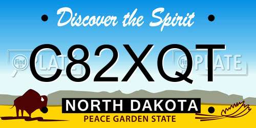 C82XQT North Dakota License Plate