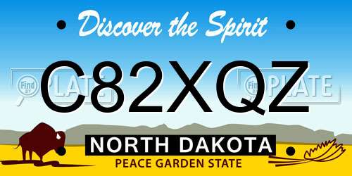 C82XQZ North Dakota License Plate