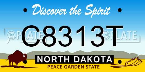 C8313T North Dakota License Plate