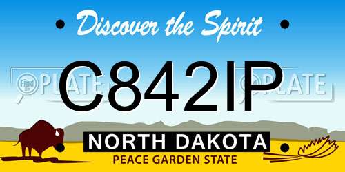 C842IP North Dakota License Plate