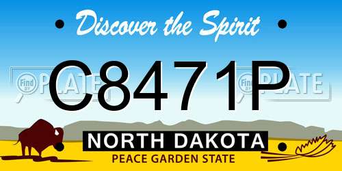 C8471P North Dakota License Plate