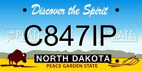 C847IP North Dakota License Plate