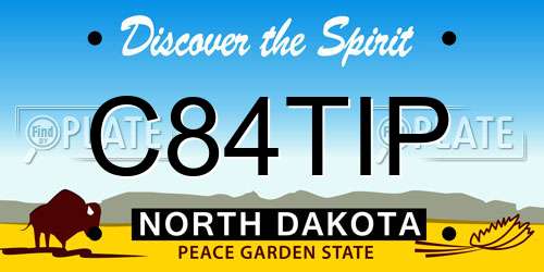 C84TIP North Dakota License Plate
