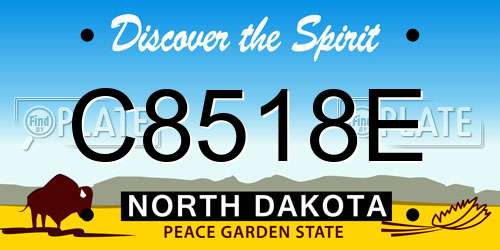 C8518E North Dakota License Plate