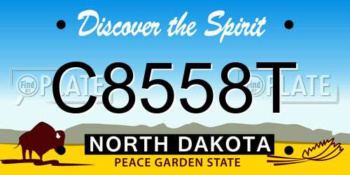 C8558T North Dakota License Plate