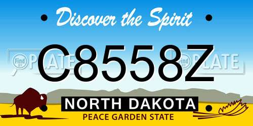 C8558Z North Dakota License Plate