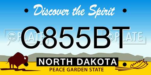 C855BT North Dakota License Plate