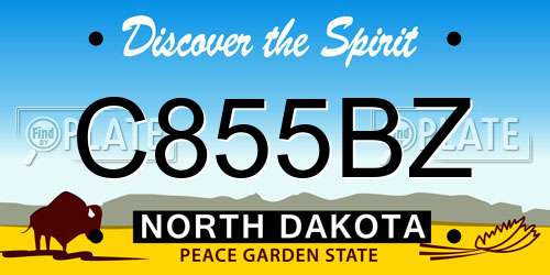 C855BZ North Dakota License Plate