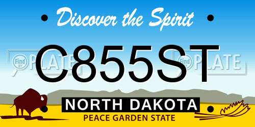 C855ST North Dakota License Plate